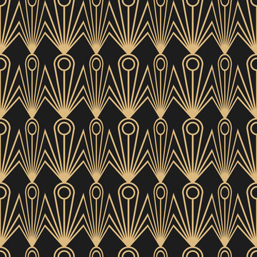 Gold Deco Seamless Pattern Background