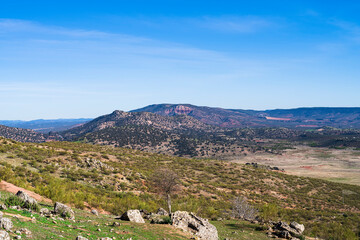 Fototapeta na wymiar Views of the mountains on a spring day. Photography made in Jaen, Andalusia, Spain.