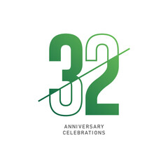 32 year anniversary design template. vector template illustration