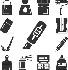 Cutter, tool icon in a collection with other items