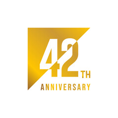 42 year anniversary design template. vector template illustration