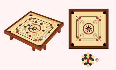 Carrom board game with two different angle