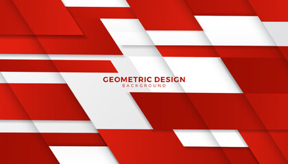 Abstract gradient red and white geometric overlap background collection