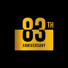 83 year anniversary design template. vector template illustration