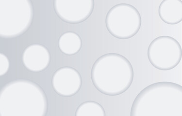 Abstract Geometric White 3D Rounds Circles in Gradient White Background Vector Illustration