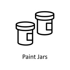Paint Jars vector Outline Icon Design illustration on White background. EPS 10 File 