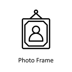 Photo Frame vector Outline Icon Design illustration on White background. EPS 10 File 