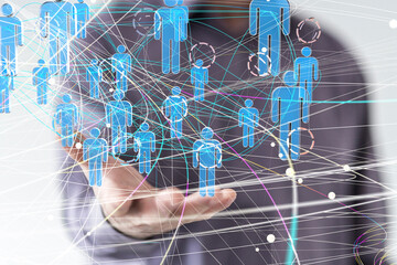 Global network. Blockchain. 3D illustration. Neural networks and artificial intelligence. Abstract