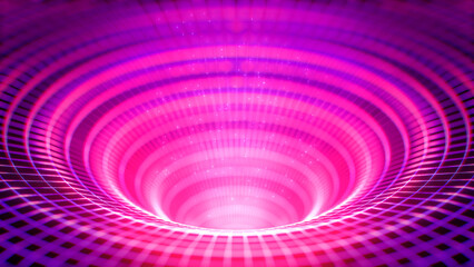 Abstract Neon Glowing Torus and some particle