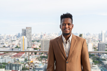 Portrait of handsome young black man