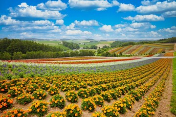 Flower field in Furano, Hokkaido