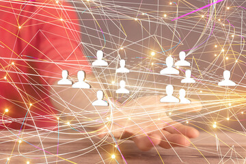 Global network. Blockchain. 3D illustration. Neural networks and artificial intelligence. Abstract