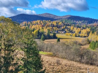 autumn landscape in the mountains in Bieszczady in Poland © Aleksandra