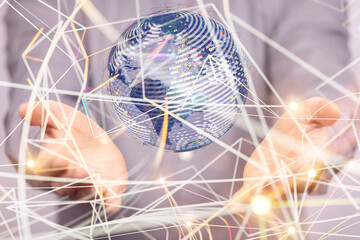 digital earth connection concept 3d.