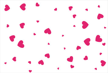 Red heart background. Love confetti background