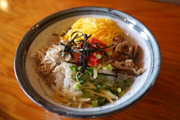 Japanese Food, Keihan, Dish of Seasoned Chicken with Rice, Famouse in Amami-oshima, Kagoshima,  - 日本料理 鹿児島 奄美大島 鶏飯