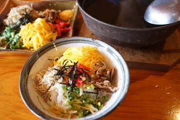 Japanese Food, Keihan, Dish of Seasoned Chicken with Rice, Famouse in Amami-oshima, Kagoshima,  - 日本料理 鹿児島 奄美大島 鶏飯
