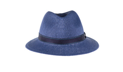 blue panama hat isolated on white background