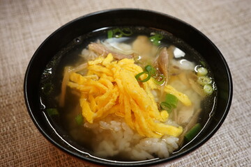 Japanese Food, Keihan, Dish of Seasoned Chicken with Rice, Famouse in Amami-oshima, Kagoshima,  - 日本料理 鹿児島 奄美大島 鶏飯 だし茶漬け