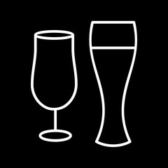 Unique Beer Glasses Vector Icon