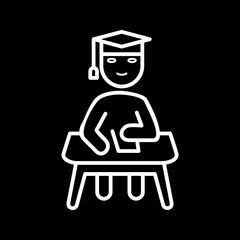 Unique Studying on Desk Vector Icon