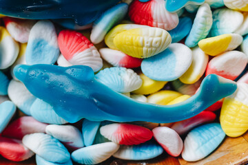 texture of chewing jelly marmalade sweets close-up
