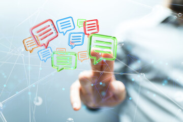 Online people network. Using internet for communication..