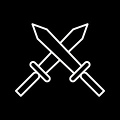 Unique Two Swords Vector Icon