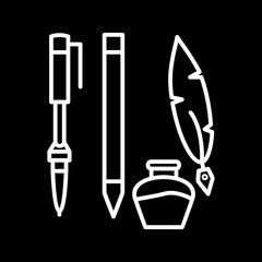Unique Writing Equipment Vector Icon