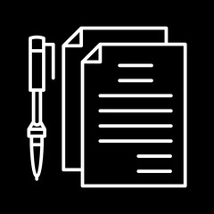 Unique Documents and Pen Vector Icon