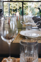 Fine restaurant dinner table place setting