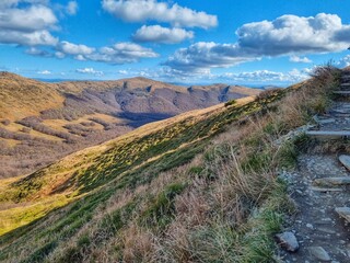 path to Tarnica in the Bieszczady mountains in Poland