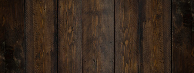 Old brown rustic dark grunge wooden timber wall or floor or table texture - wood background banner