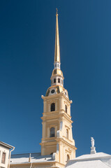 Fototapeta na wymiar Peter and Paul Cathedral in Peter and Paul Fortress, Saint Petersburg, Russia