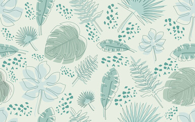 Green foliage background pattern in vector