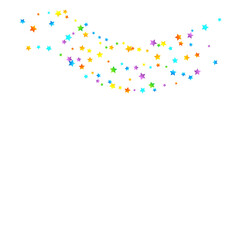 Rainbow Festive Confetti. Carnival Star Falling.