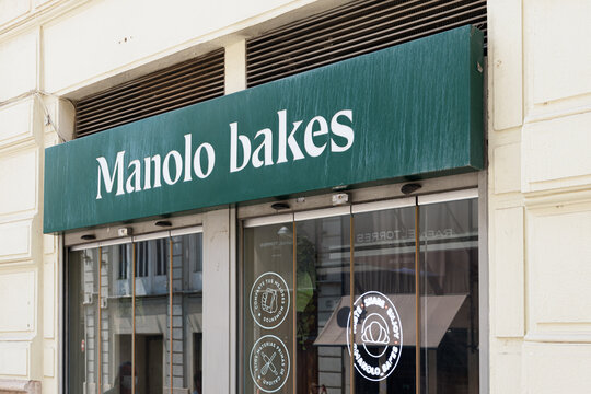 VALENCIA, SPAIN - JULY 28, 2022: Manolo Bakes is a Spanish chain of bakeries and coffee shop