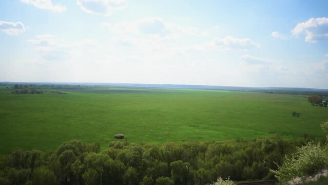 landscape, field and river, spacious view