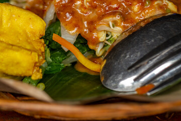 Javanese salad made from fresh vegetables and seasoning from peanuts