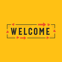 Welcome yellow background lettering design