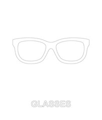 Glasses tracing worksheet for kids