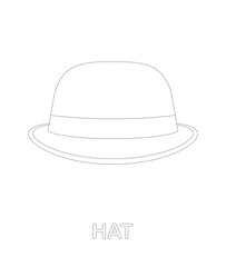 Hat tracing worksheet for kids