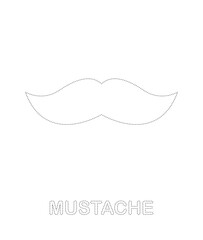 Mustache tracing worksheet for kids