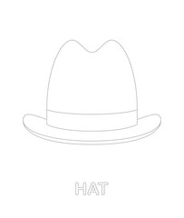 Hat tracing worksheet for kids