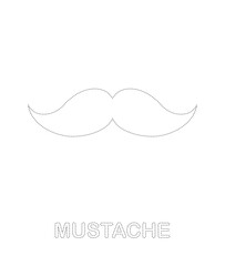 Mustache tracing worksheet for kids