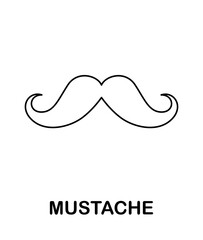 Coloring page with Mustache for kids