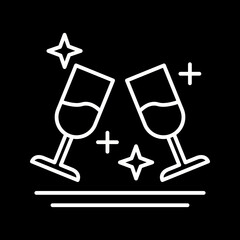 Two Glasses Romantic Icon