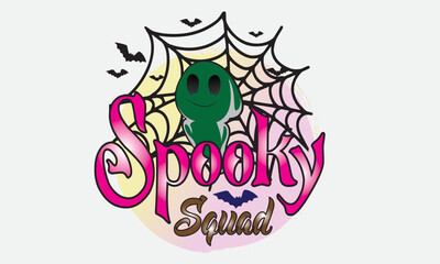 Spooky Squad Halloween Sublimation T-Shirt Design