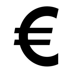 euro sign isolated on white background
