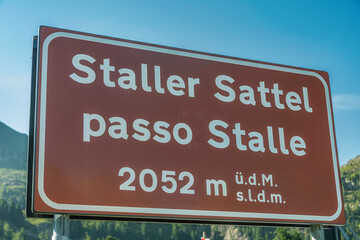 Staller Saddle, Staller Sattel, Passo Stalle, Austrian Italian border - obrazy, fototapety, plakaty